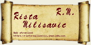 Rista Milisavić vizit kartica